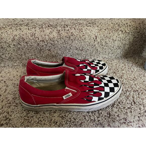 Vans mens 6 womens 7.5 flame slip on shoes - Picture 1 of 5
